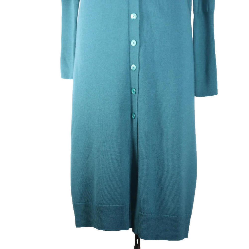 Wilfred Women’s X Small Teal Sweater Dress Long Sleeve Line Cardigan Marino Wool - Picture 6 of 12